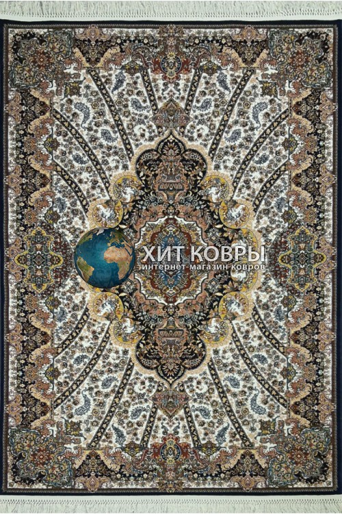 Иранский ковер Abrishim 20214 Крем-синий